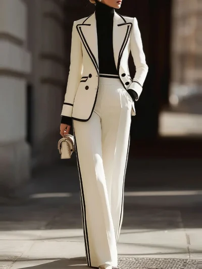 tailleur pantalon droit structuré